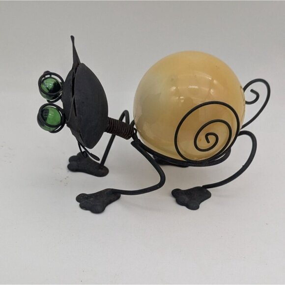 Metal  Glass Cat Figurine With Green Eyes cat lovers Halloween  bobbing head - Picture 5 of 8